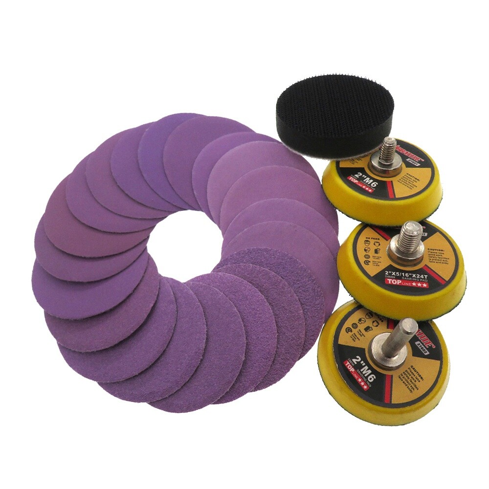 50mm Ceramic Sanding Discs 2in Sandpaper Plain Pads for Hard Wood Steel Metal