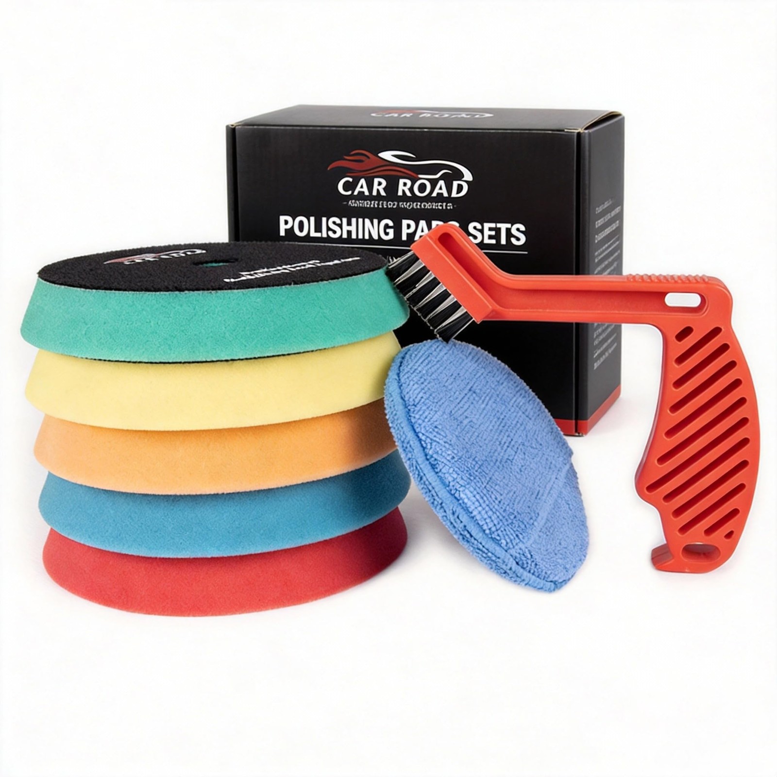 CARROAD 7pc 6.5 Inch Buffing Pads Kit – Heavy Cut to Finishing Foam & Wool Pa…