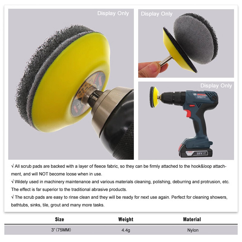 3″ 75mm Hook & Loop Scouring Pads Flocking Sanding Discs 240-3000 Grit Polishing