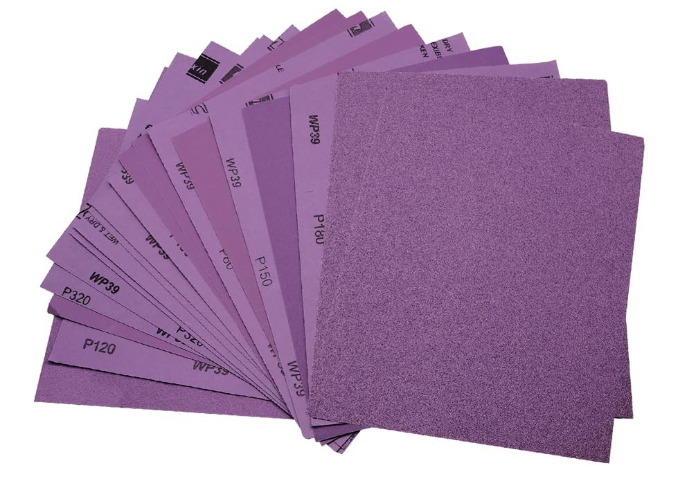 24 Pcs Wet Dry Sandpaper 9×11 Inch Assorted Grit Polishing Wood Metal Automotive
