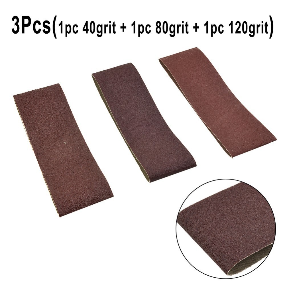 Sanding Belts Alumina Abrasive Sandpaper Sheets 40-120 Grit Tools 76x533mm 3pcs