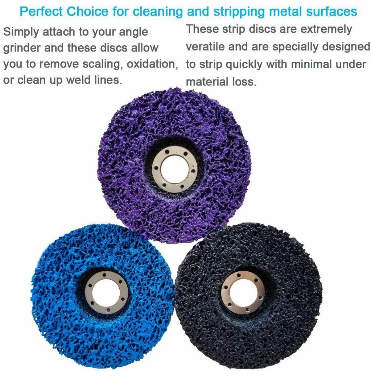 3 Pack 4.5 inch Strip Discs 4-1/2″ x 7/8″ Poly Stripping Wheel for Grinder 115mm