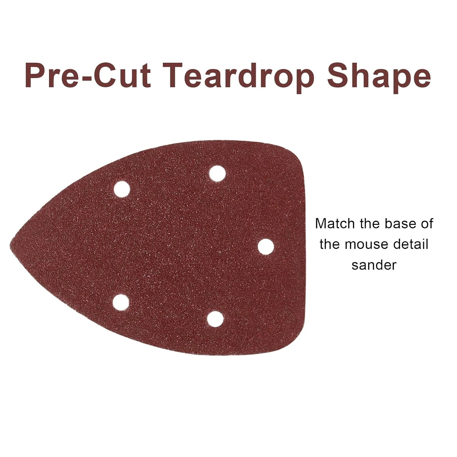 25 Pcs 40 Grit Mouse Detail Sander Sandpaper 5 Hole Mouse Sandpaper H