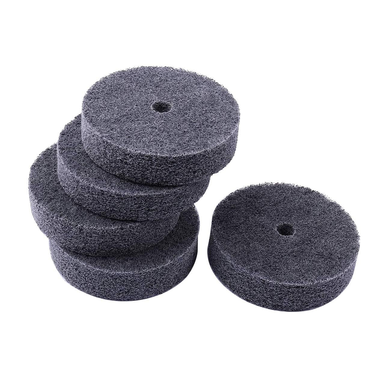 5 Pcs 3” Fiber Buffing Wheel 3/8” Arbor Hole Replacement Buffing Polishing