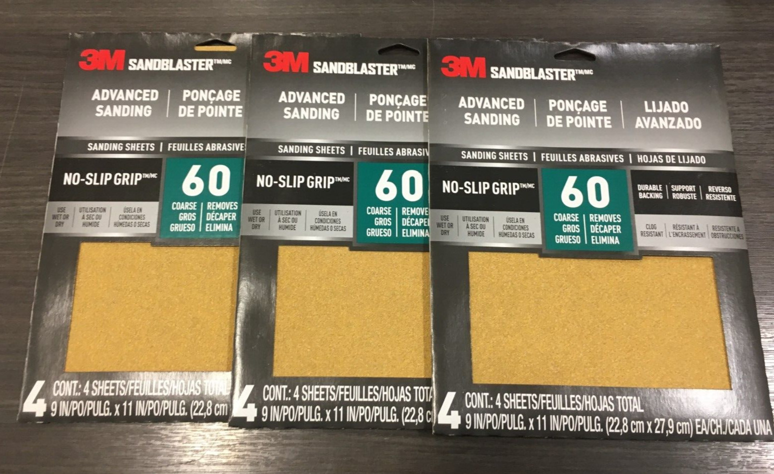 3M 20060-G-4 SANDBLASTER 9″ x 11″ 60 Grit Ceramic Sandpaper 3 Pks of 4 Sheets
