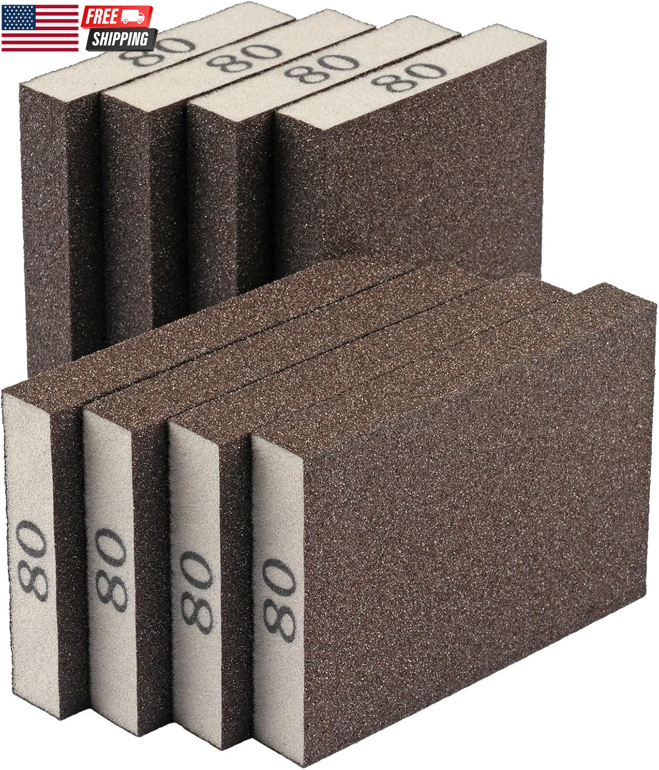 8 Pack Sanding Sponge, Sanding Blocks 60/80/120/220 Grit Assortment, Sand Paper