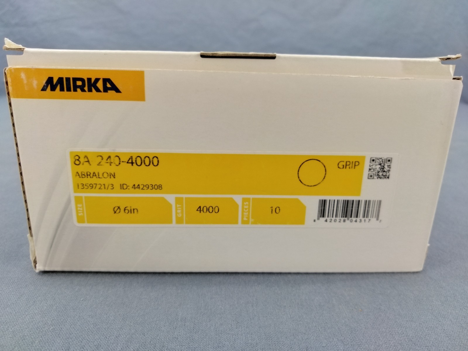Mirka Abralon 4000 Grit x 6″, Foam Backed Abrasive Discs, Box of 9 Discs