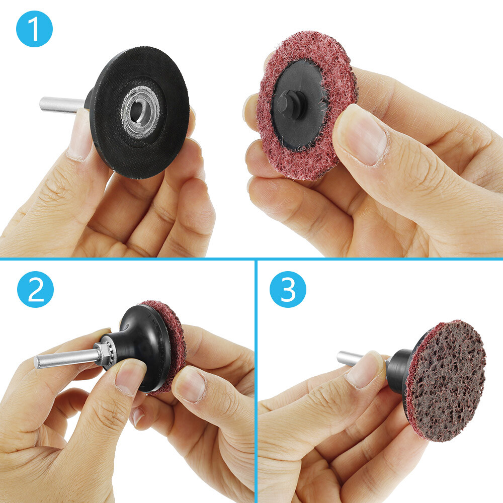46Pcs 2 in Roll Lock Surface Conditioning Die Grinder Quick Change Sanding Discs