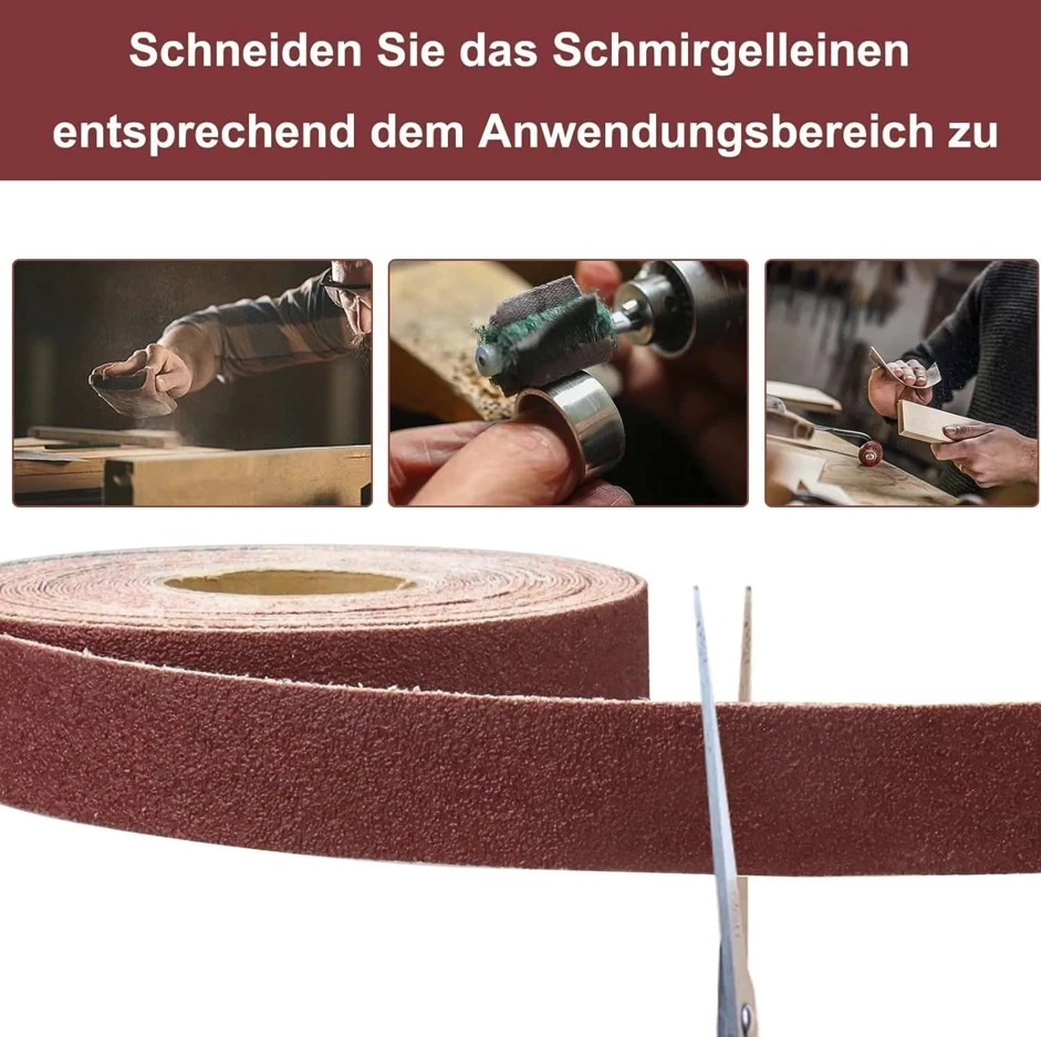 1pc 5M Emery Cloth Sandpaper Roll 1Inch Wood Metal Polishing Tape – NEW