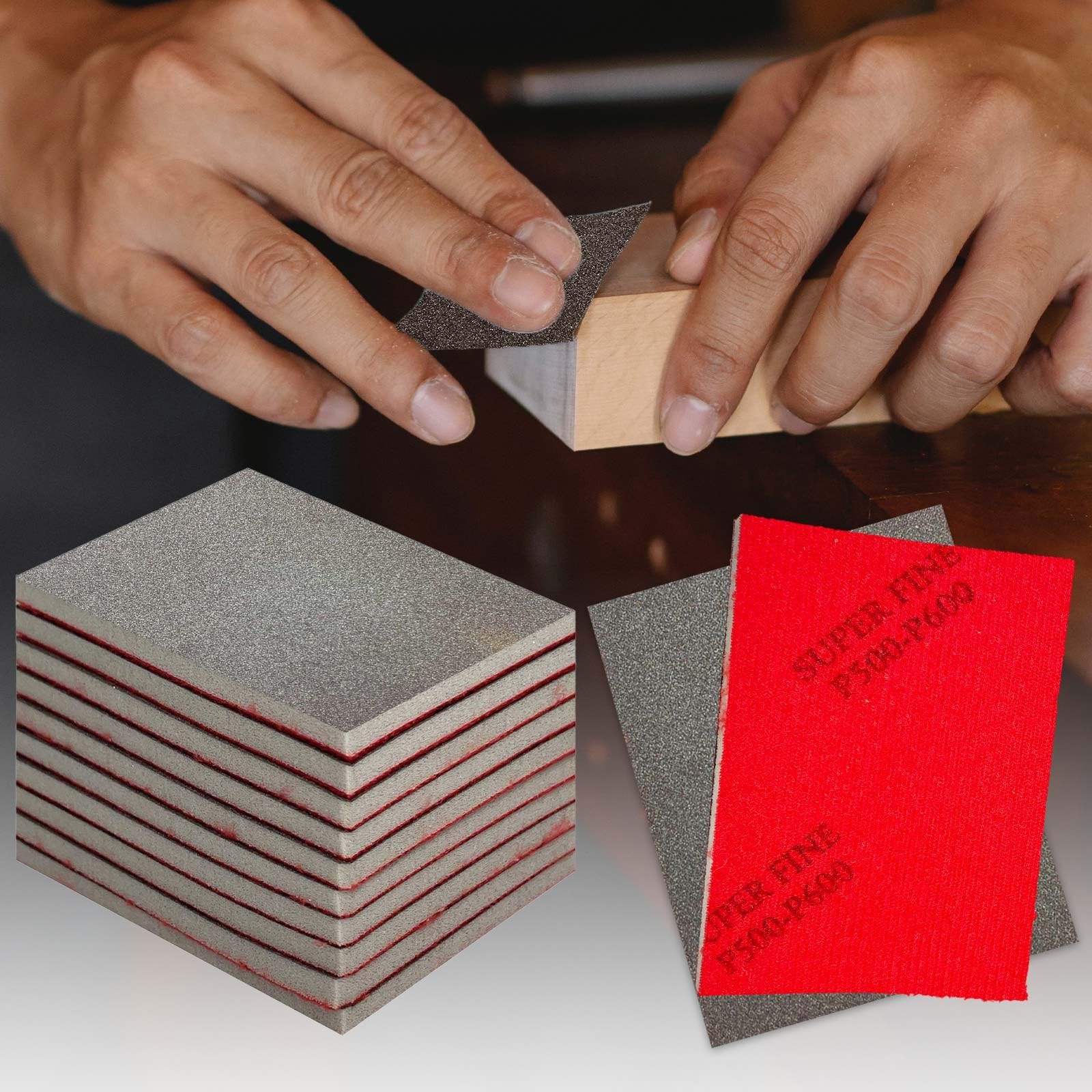 Sanding Sponge Set 60Pcs 500-600 Grit Sanding Block Pads Dry Wet Sanding Spon…