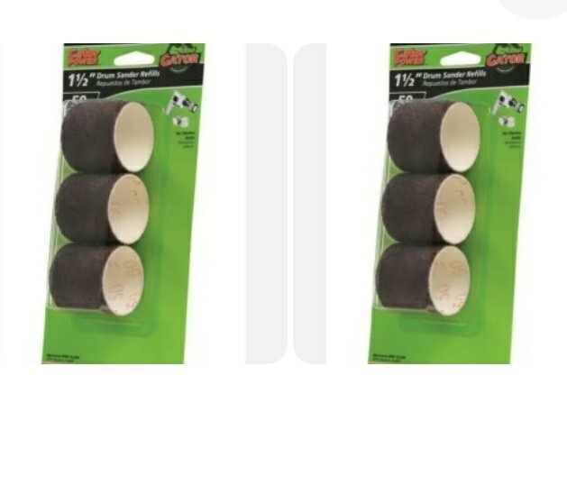 2 Pack Gator 1.5″ X 1.5″ Aluminum Oxide Abrasive Sleeve Refill 50 Grit Coarse