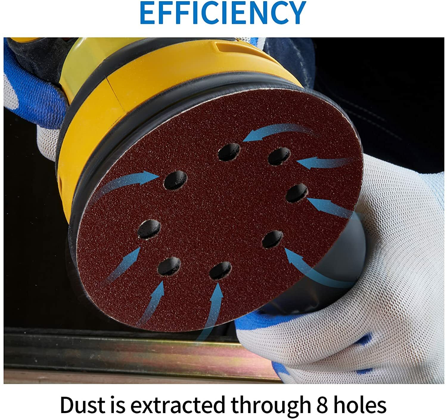 SATC 5PCS 5-in 2000 Grit Hook Loop Sanding Discs 8-Hole Orbital Sander Sandpaper