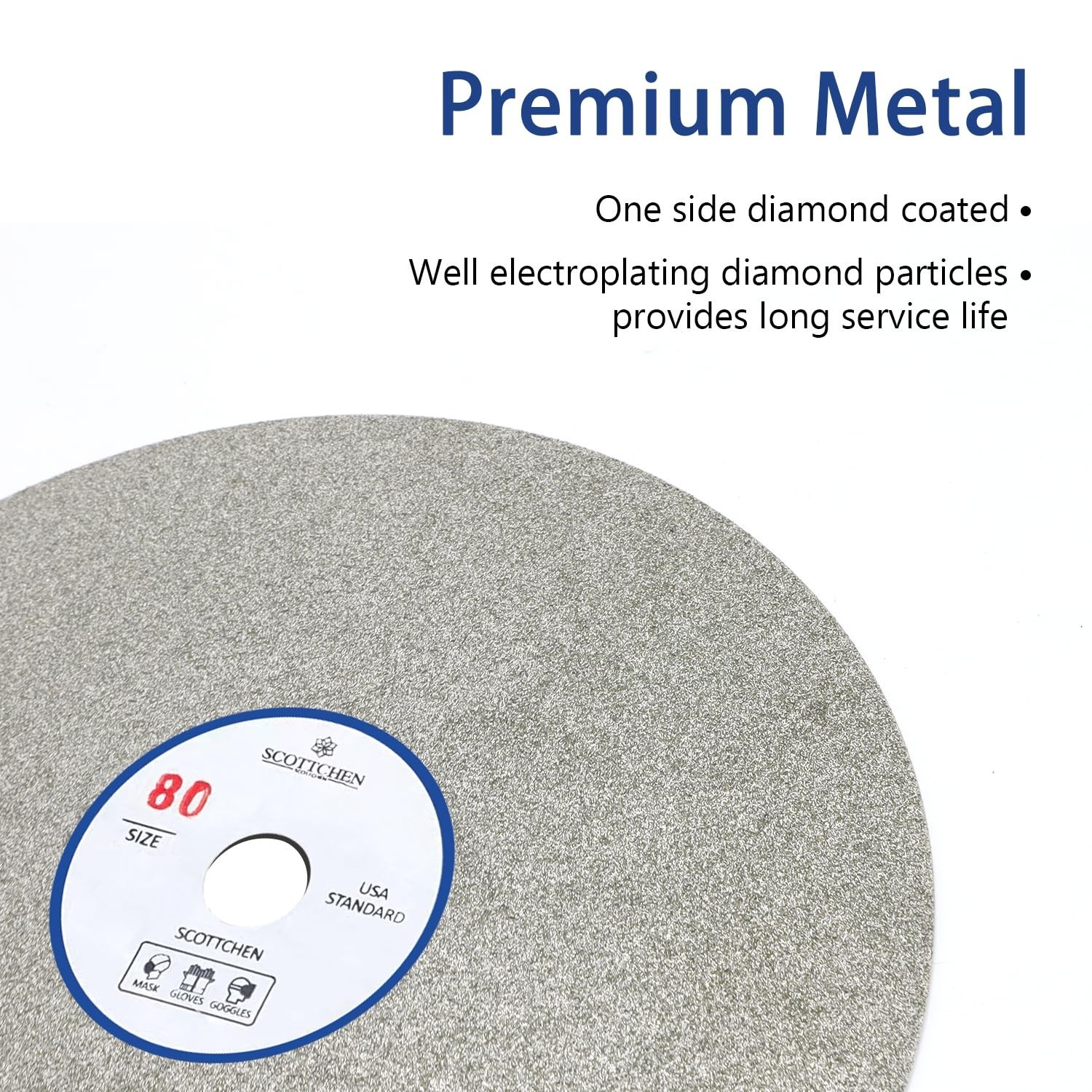 Professional 6″ Diamond Grinding Disc for Gem Faceting – 80 Grit, 1/2″ Arbor