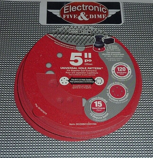 Diablo 5 in Ceramic Blend Hook and Lock Sanding Disc 120 Grit Fine 12PCS 1 LOT