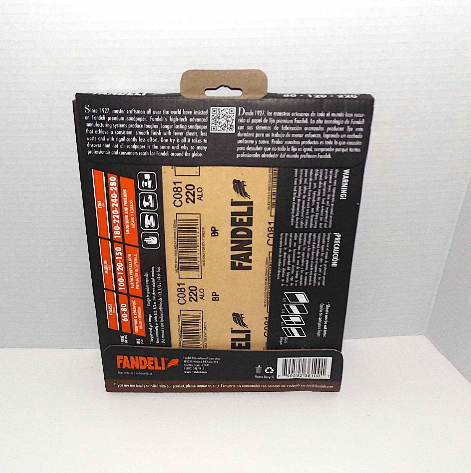 2 Pkg – Fandeli 25 Sht Assorted Grit Professional Sandpaper New Sealed Old Stock