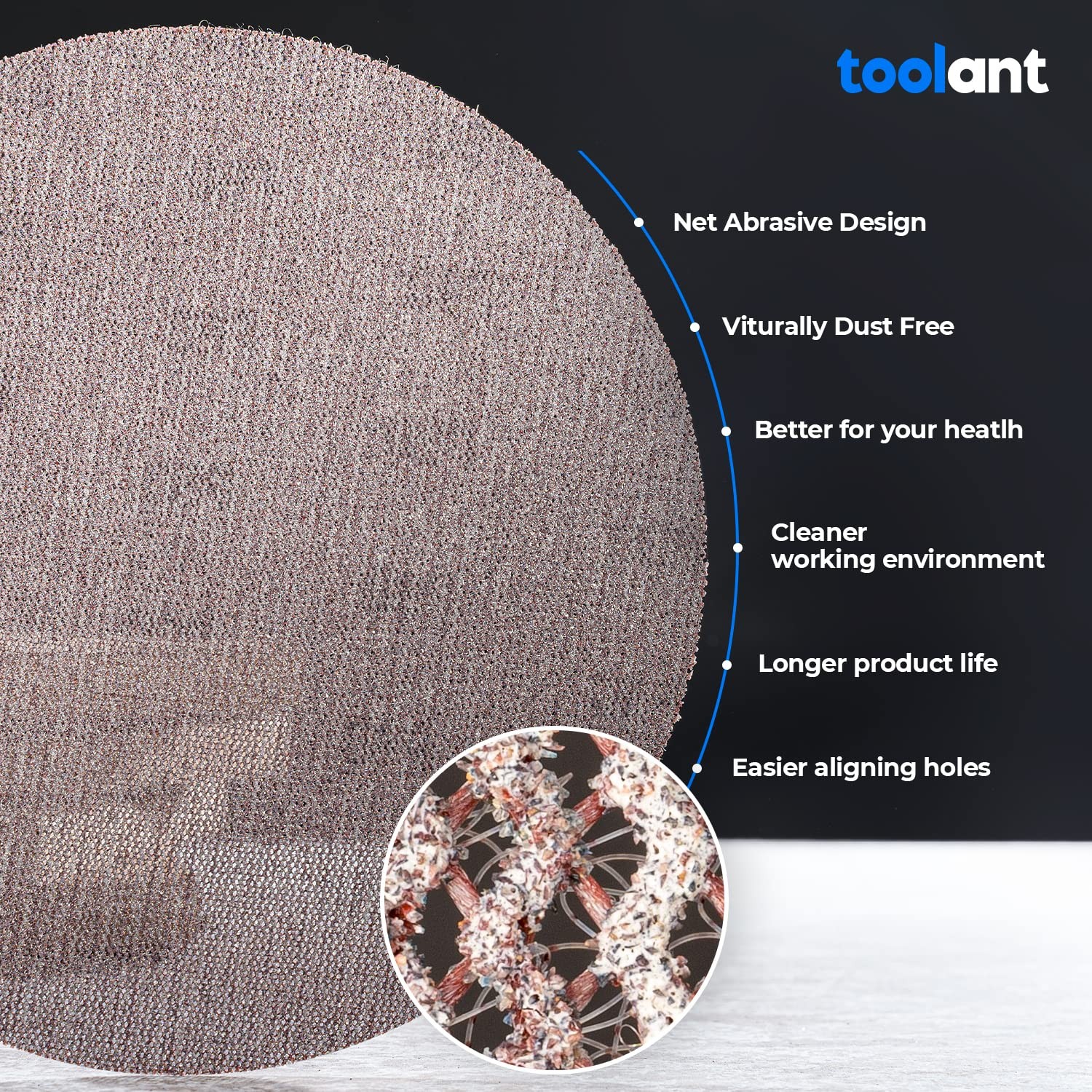 Mesh Abrasive 9 inch Drywall Sander Sandpaper, Dust-Free Hook and Loop Drywall