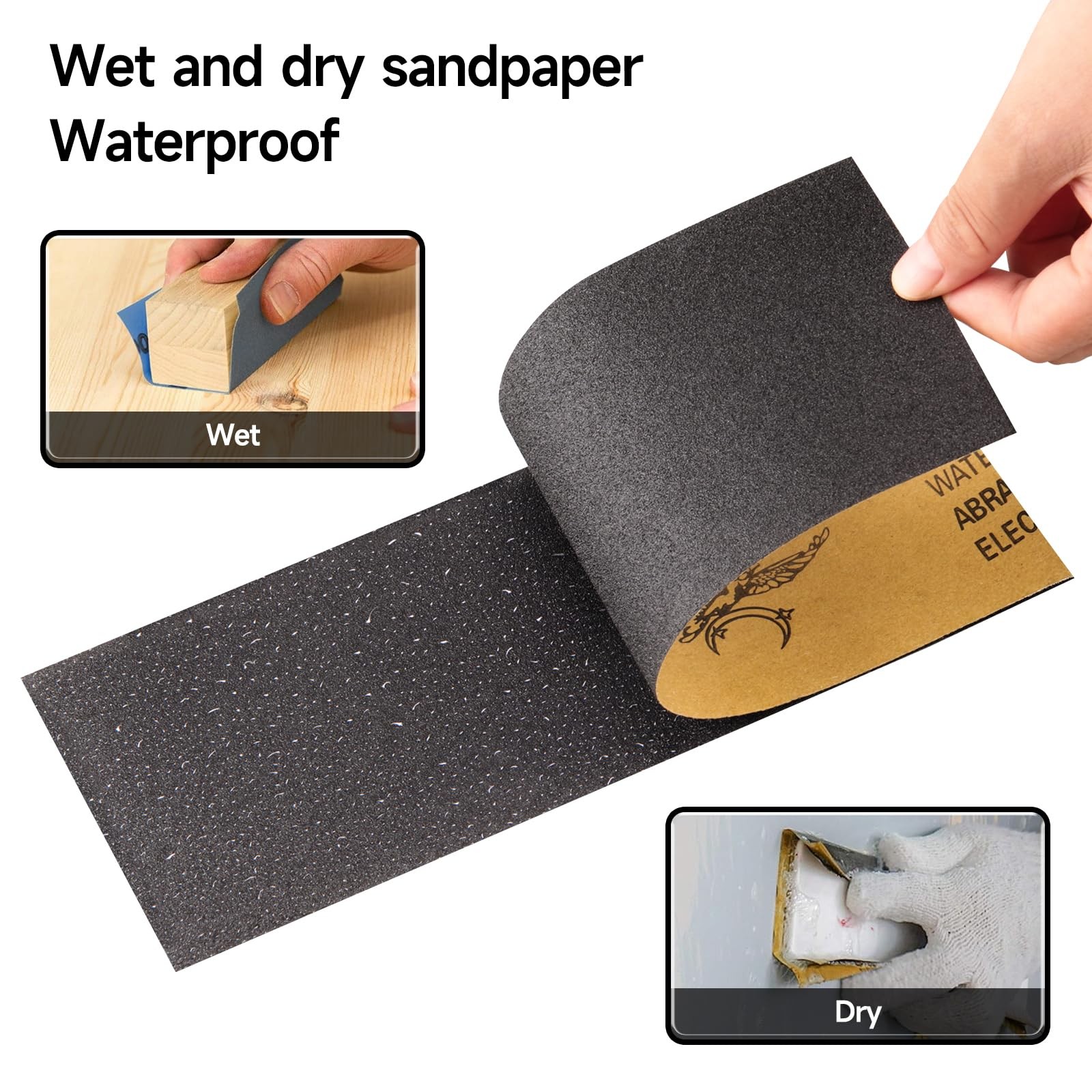 240 Grit Wet Dry Sandpaper Sheets 9×3.6 Inch for Wood Metal Automotive 21 Pack