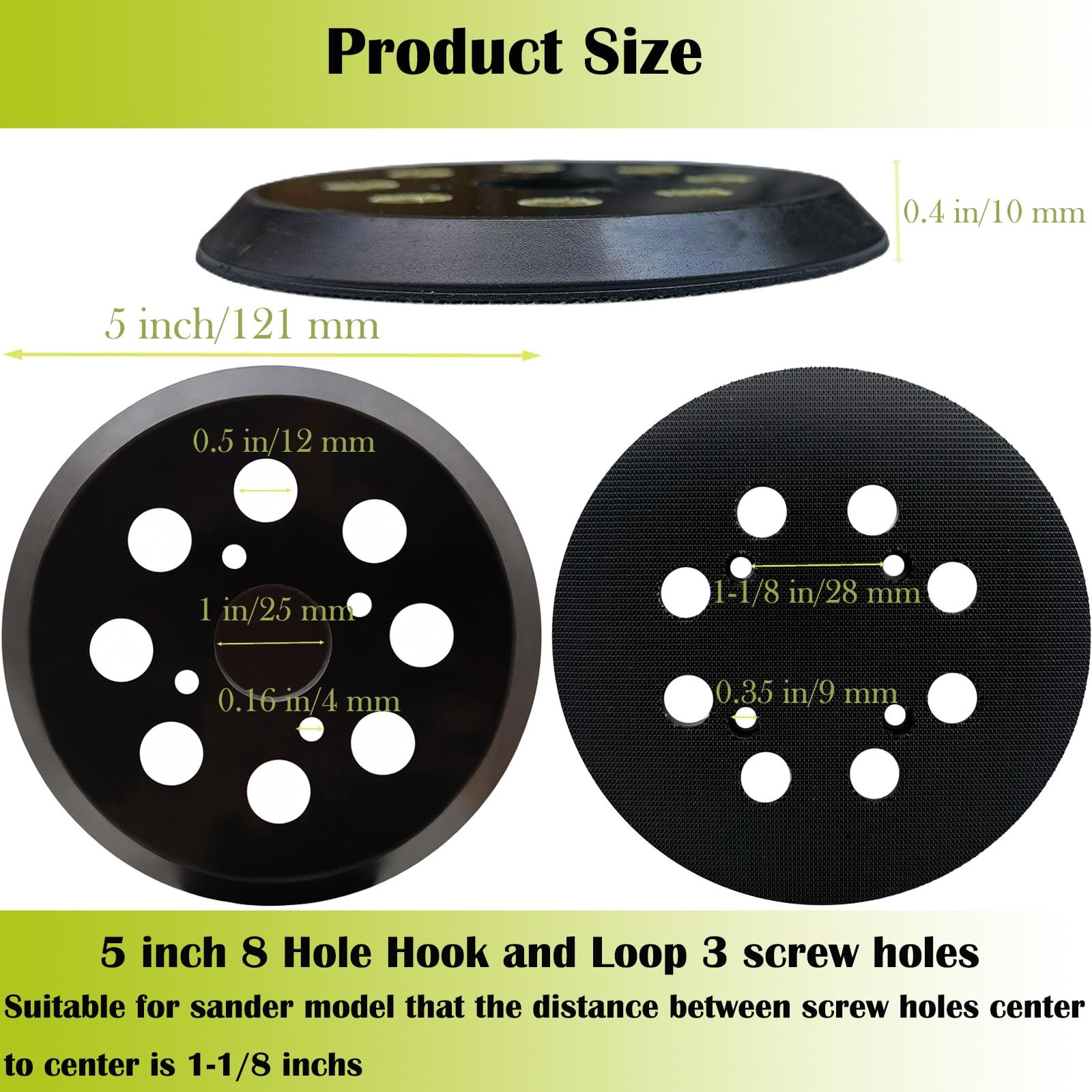 2 Pack 5″ Universal Hook and Loop Orbital Sander Pad for Ryobi RS290, RS240, …