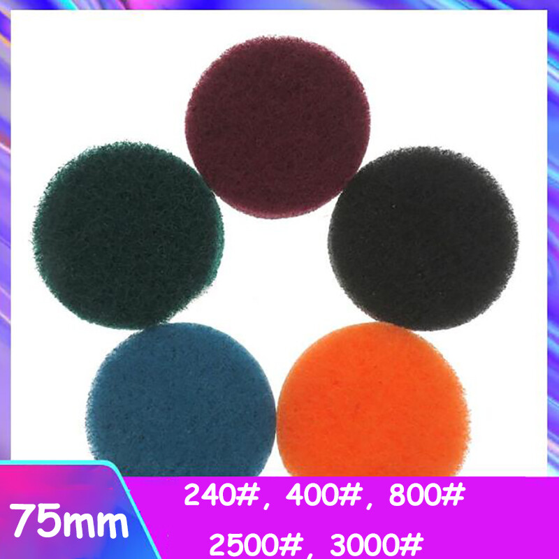 3″ Nylon Fiber Scouring Pad Hook & Loop 75mm Abrasive Cleaning Pad 240-3000 Grit