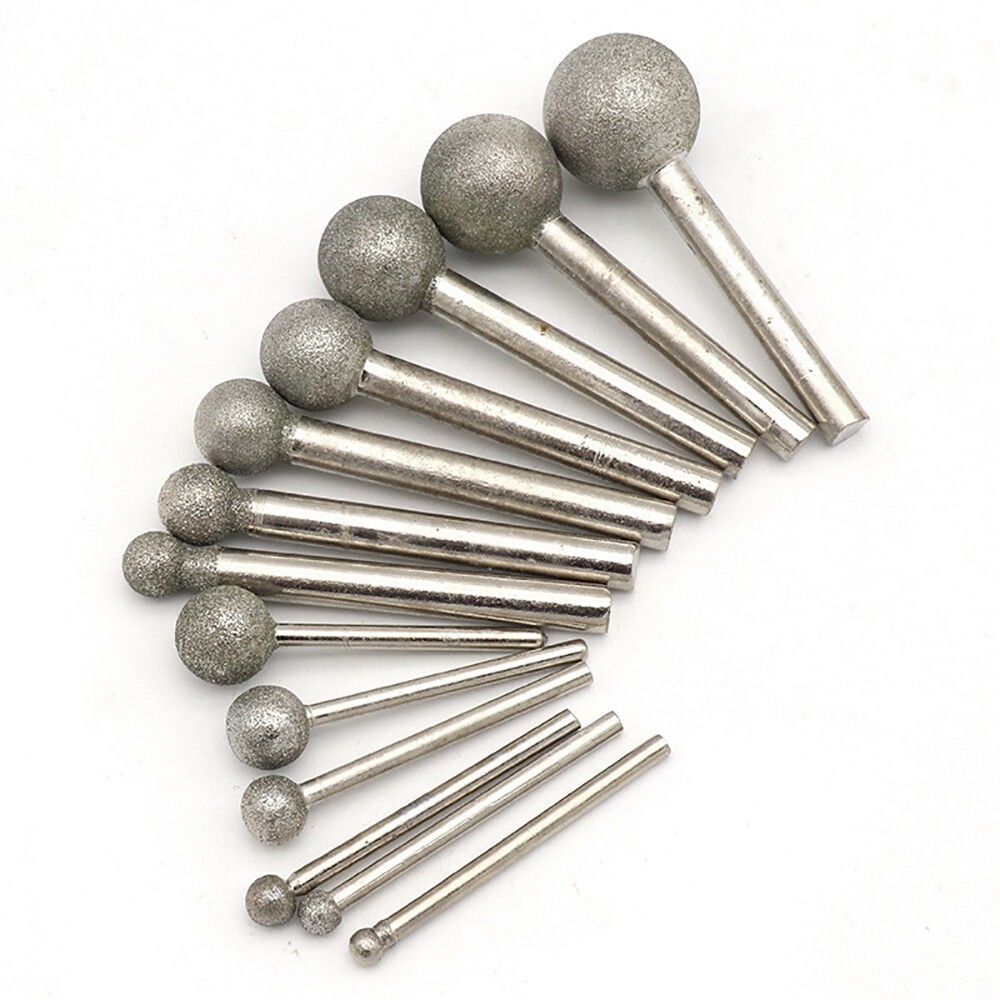 4mm~18mm Diamond Burr Grinding Head Drill 3/6mm Shank Carbide Rotary Tools File