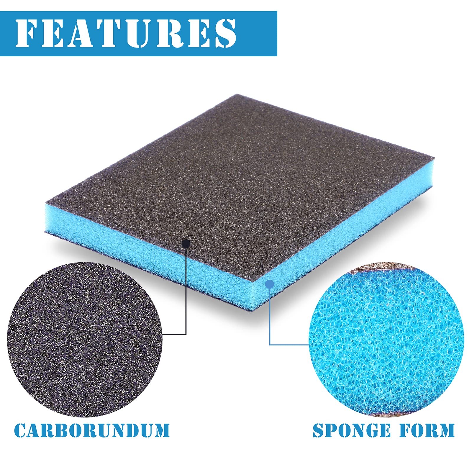 8 PCS 80 Grit Sanding Sponge Coarse Blocks Wet Dry Sandpaper Wood Metal