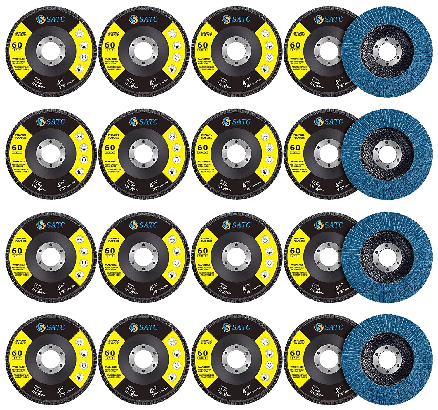 40PACK 4-1/2″ 60 Grit Zirconia Flap Discs 4.5 x7/8″ Angle Grinder Sanding Wheels