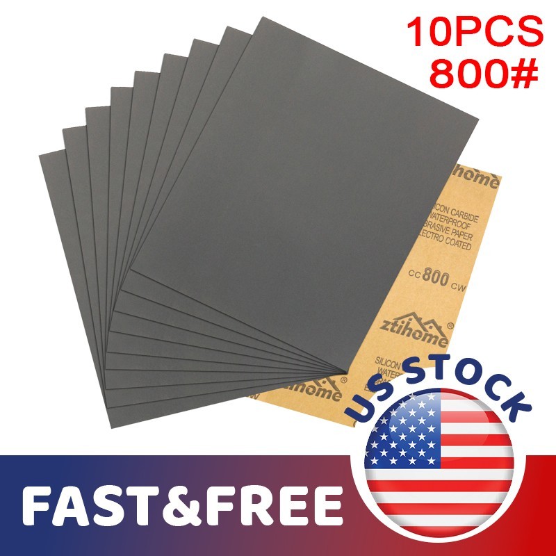 Wet & Dry Sanding Paper 800 Grit 10 Sheets High Performance Polishing Sandpaper
