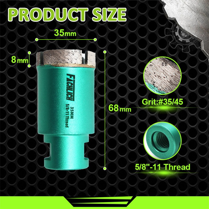 2pcs 1-3/8 inchs Welded Diamond Drilling Core Bit Hole Saw for Marble Granite
