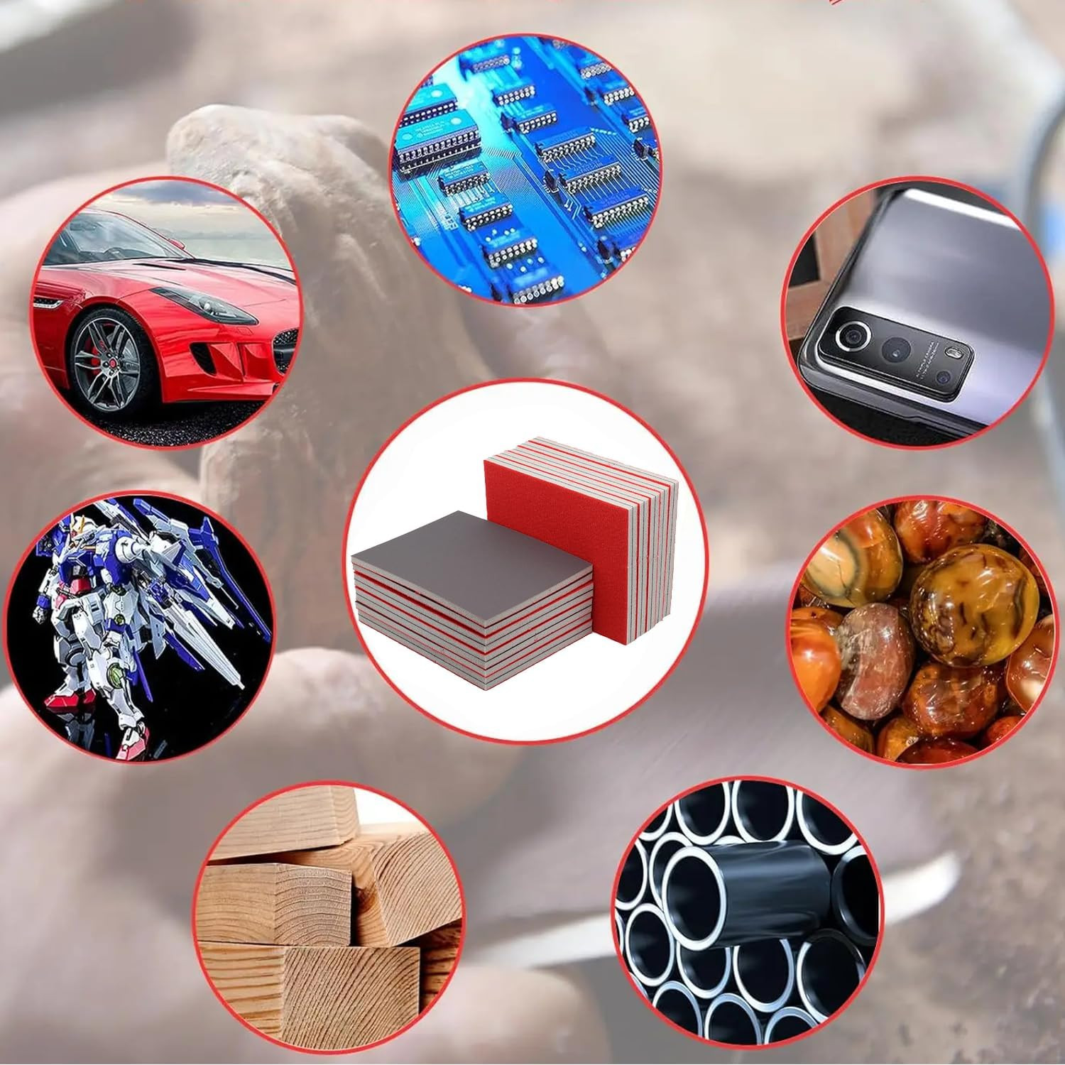 24Pcs Sanding Sponge, 320-3000 Grit, Ultra Fine Wet Dry Flexible Hand Sanding Pa