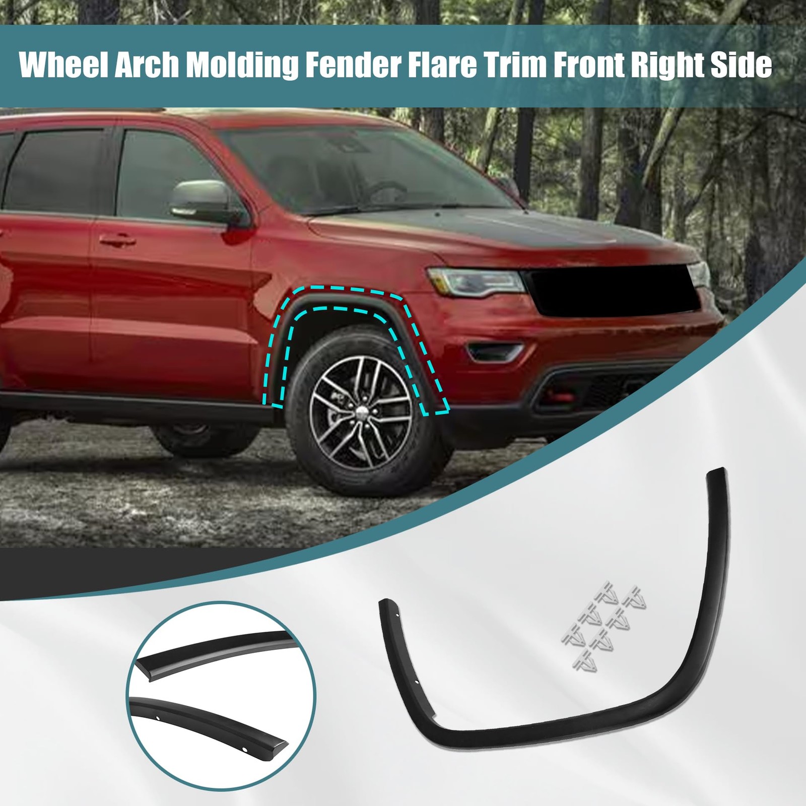 GXARTS Wheel Arch Molding Fender Flare Trim Front Right Passenger Side Replac…