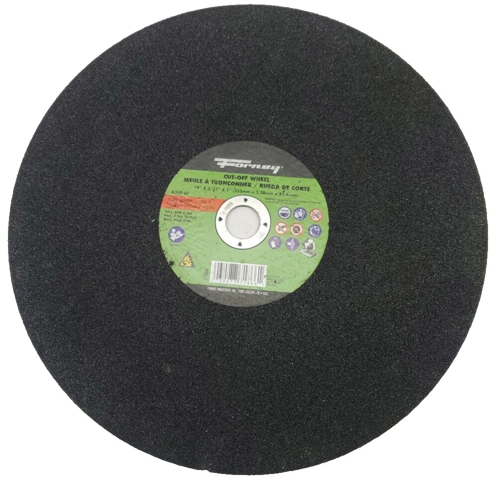 case of 10, Forney Cut-Off Wheel, 36 Grit Medium, 14″ x 3/32″ x 1″, 71866