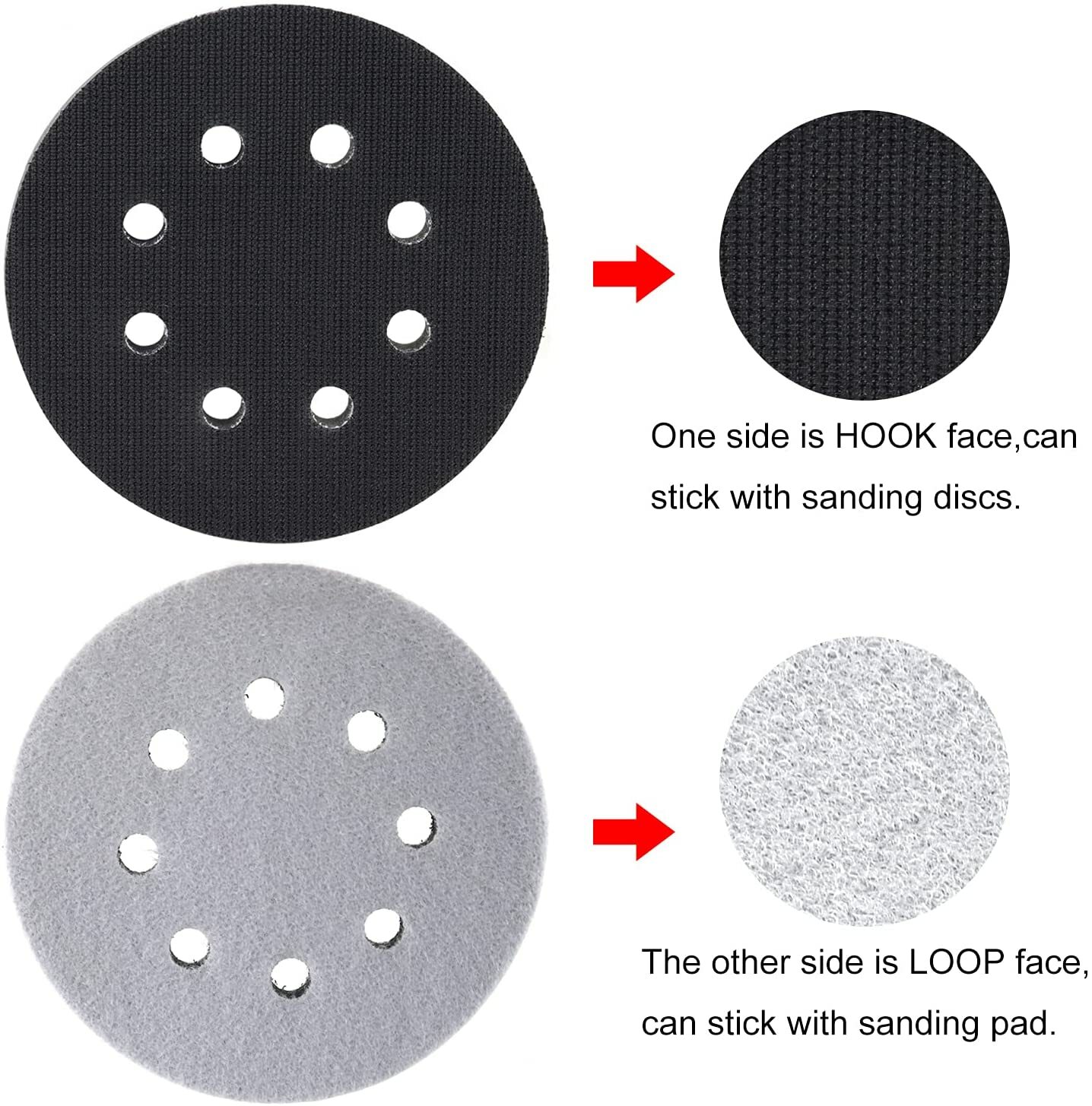 5inch 8 Holes Interface Pad Hook & Loop Soft Sponge Cushion Buffer Backing Pad