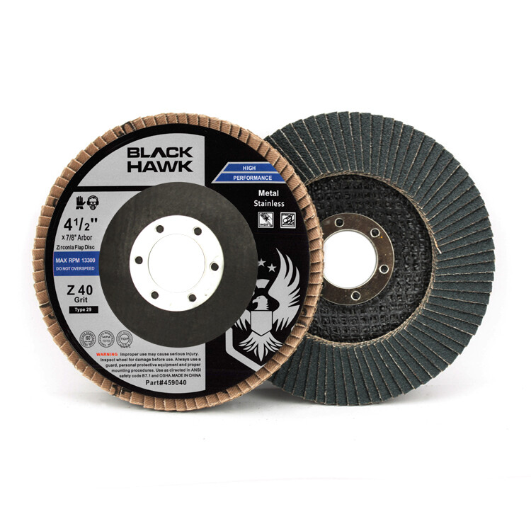4-1/2″ x 7/8″ Black Hawk Zirconia Flap Discs T29 4.5″ Sanding & Grinding Wheels