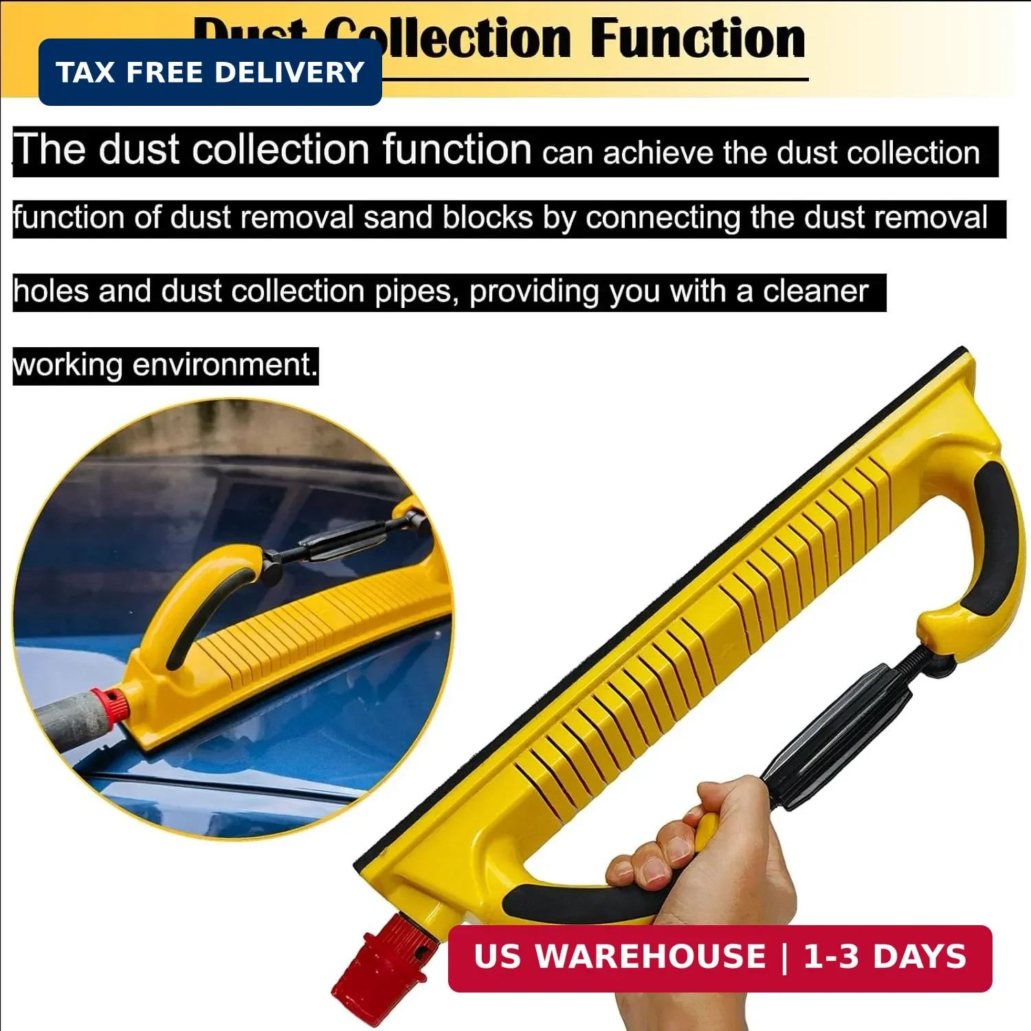 Toromp 2-3/4″ x 15-3/4″ Dust Free Longboard Hand Sanding File Block Adjustable R