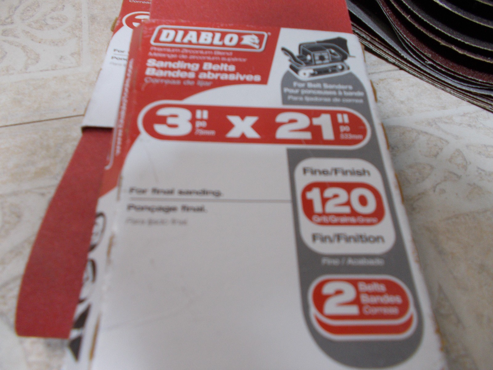 Sanding Belts 3 x 21 InchLot of 12, (4)- 120 Grit & (8)- 50 Grit NEW