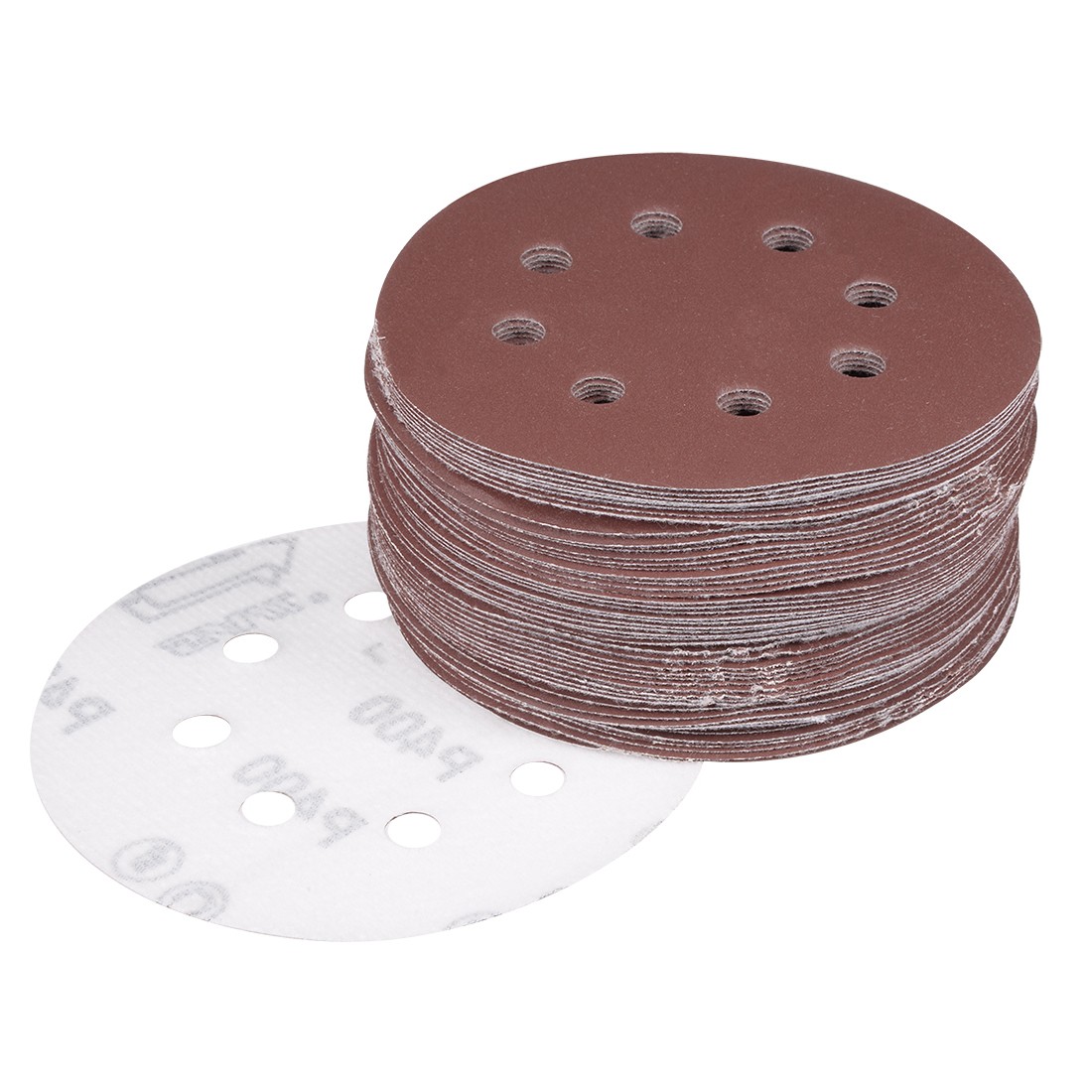 50Pcs 5 Inch 8 Hole Hook Loop Sanding Disc 400 Grit Flocking Sandpaper Sander