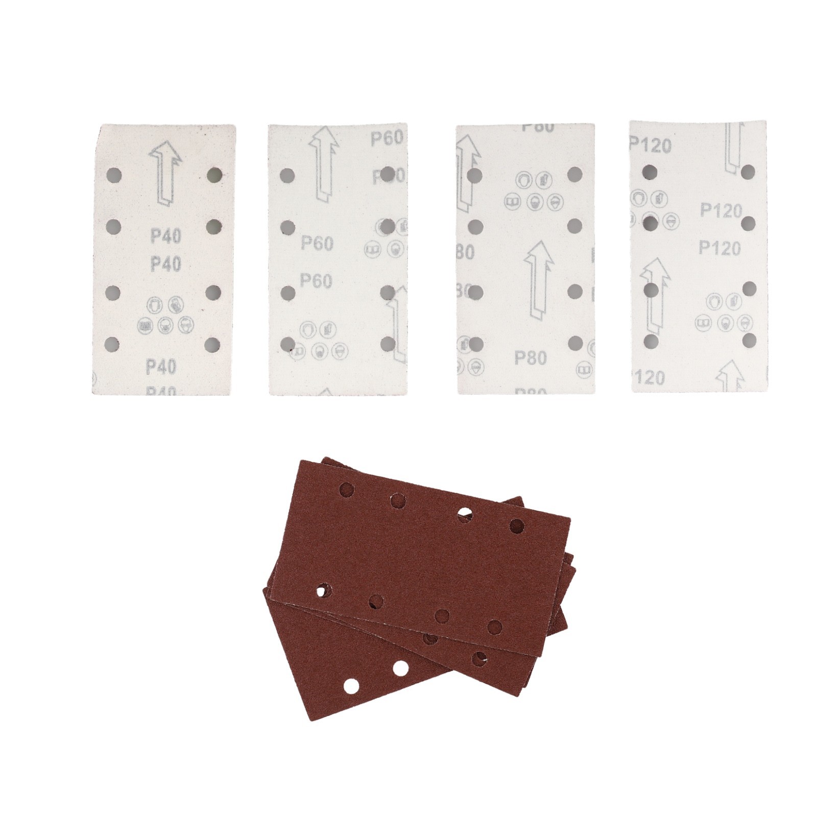 Premium Sandpaper Set for Wood Polishing 20pcs 93x185mm Multiple Grits