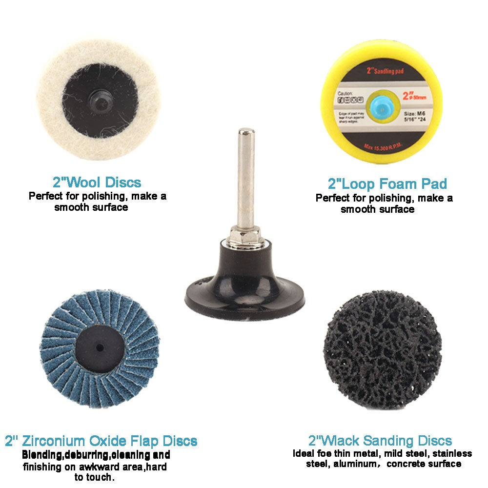 2 Inch R-type Sanding Discs Roll Lock Surface Sanding Discs Pad Polishing—50mm