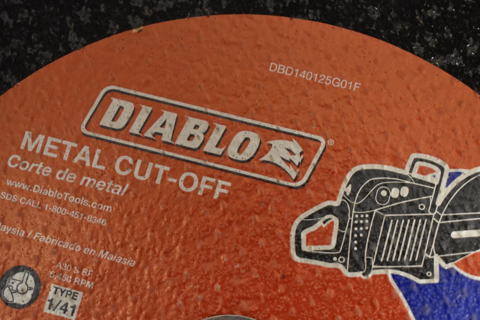 5 Diablo 14 In X 1/8 In X 20mm Metal Cut-Off Wheel Black Malaysia DBD140125G01F