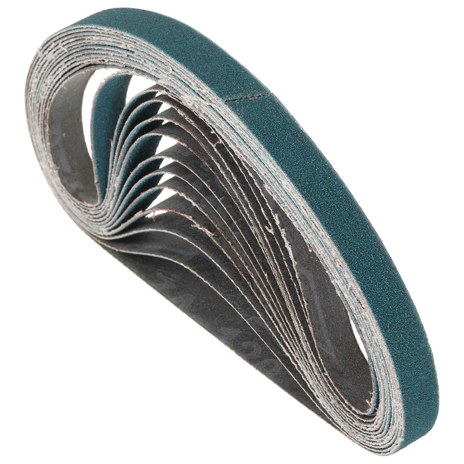 Kozelo 10 Pack Sanding Belts 1/2 x 10 Inch 120 Grit Zirconia Abrasive Belt Sa…