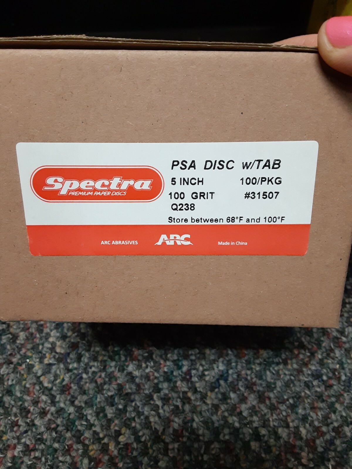 ARC Spectra – PSA Disc w/ Tab – 5″ – 100grit – #31507 – case of 100 discs