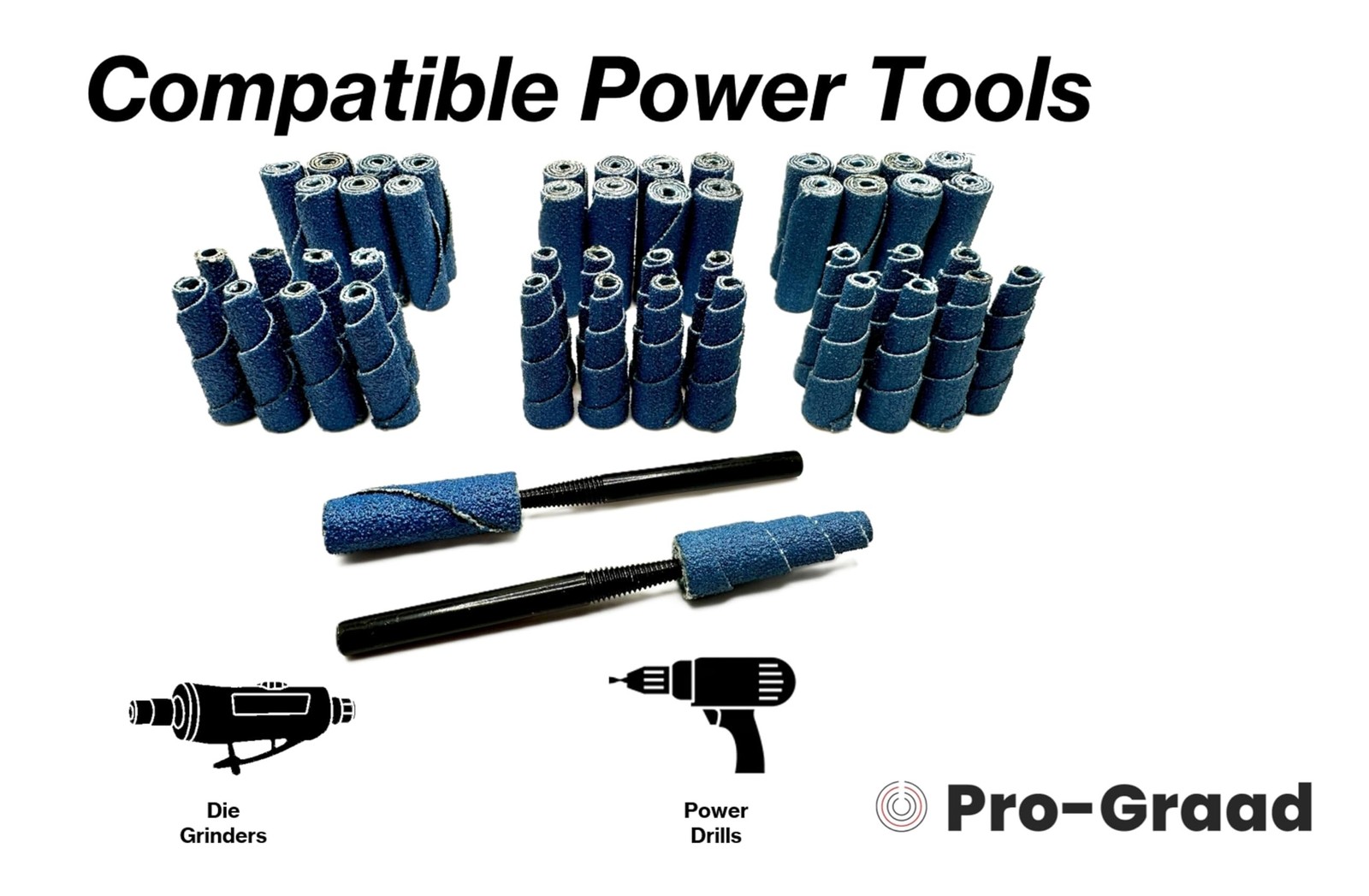 Pro-Graad 50 Piece Zirconia Abrasive Sanding Cartridge Spiral Roll Sander Kit,