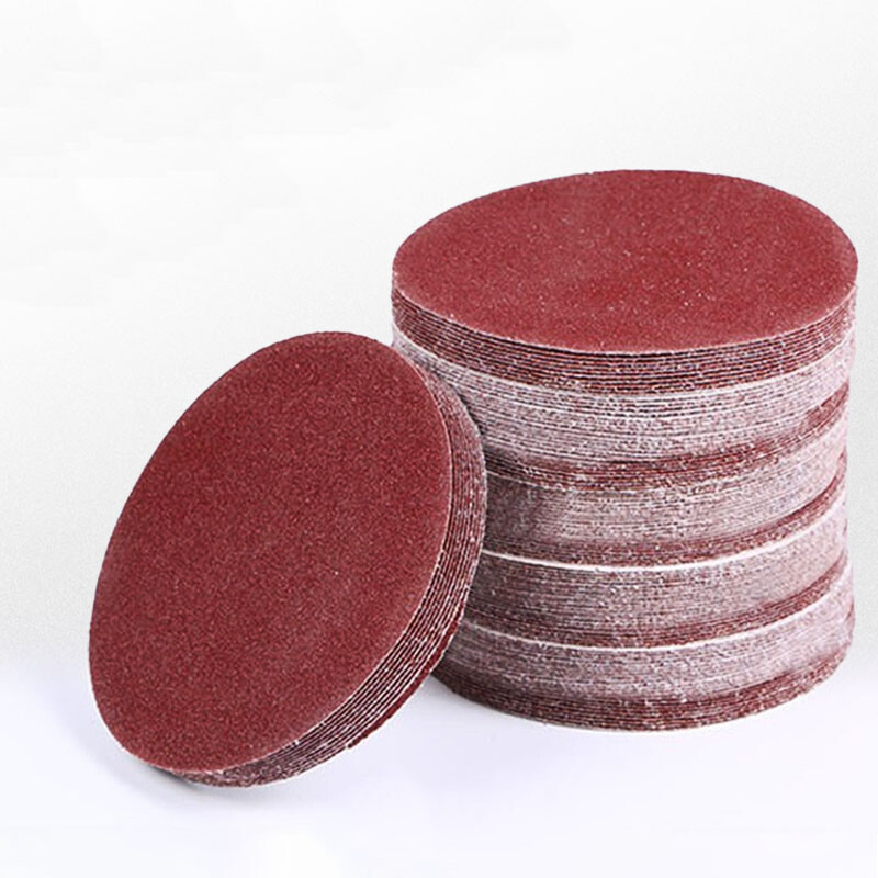 5 Inch 125mm Flocking Red Sand Dry Grinding Sandpaper Disc Hook & Loop 40~2000#