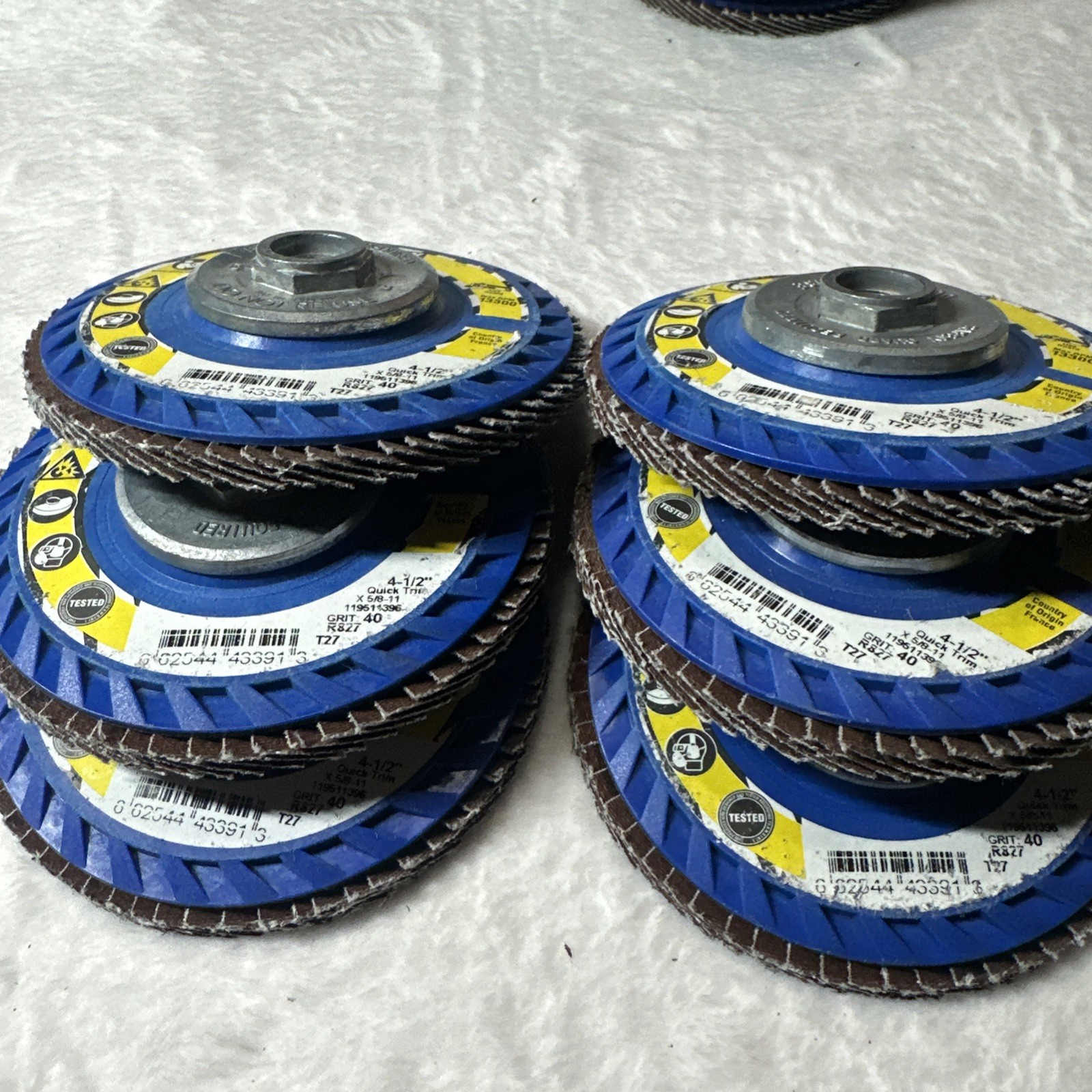 4.5″ 4-1/2″ Zirconia Flap Discs for Angle Grinder 40 Grit T27 Wheels Lot Of 6