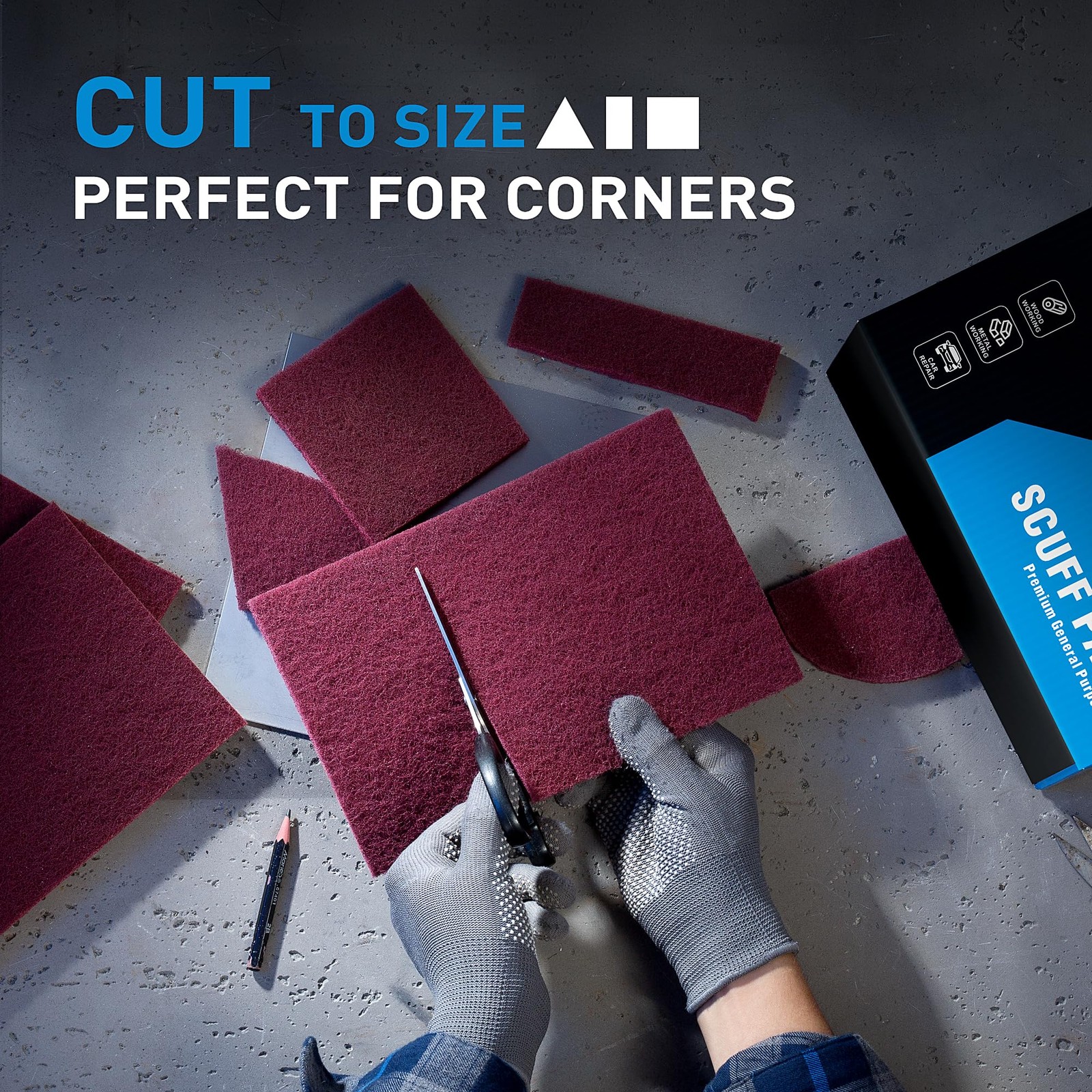 S SATC 6 x 9 Maroon General Purpose Scuff Pads,10 Pack Automotive Pads for