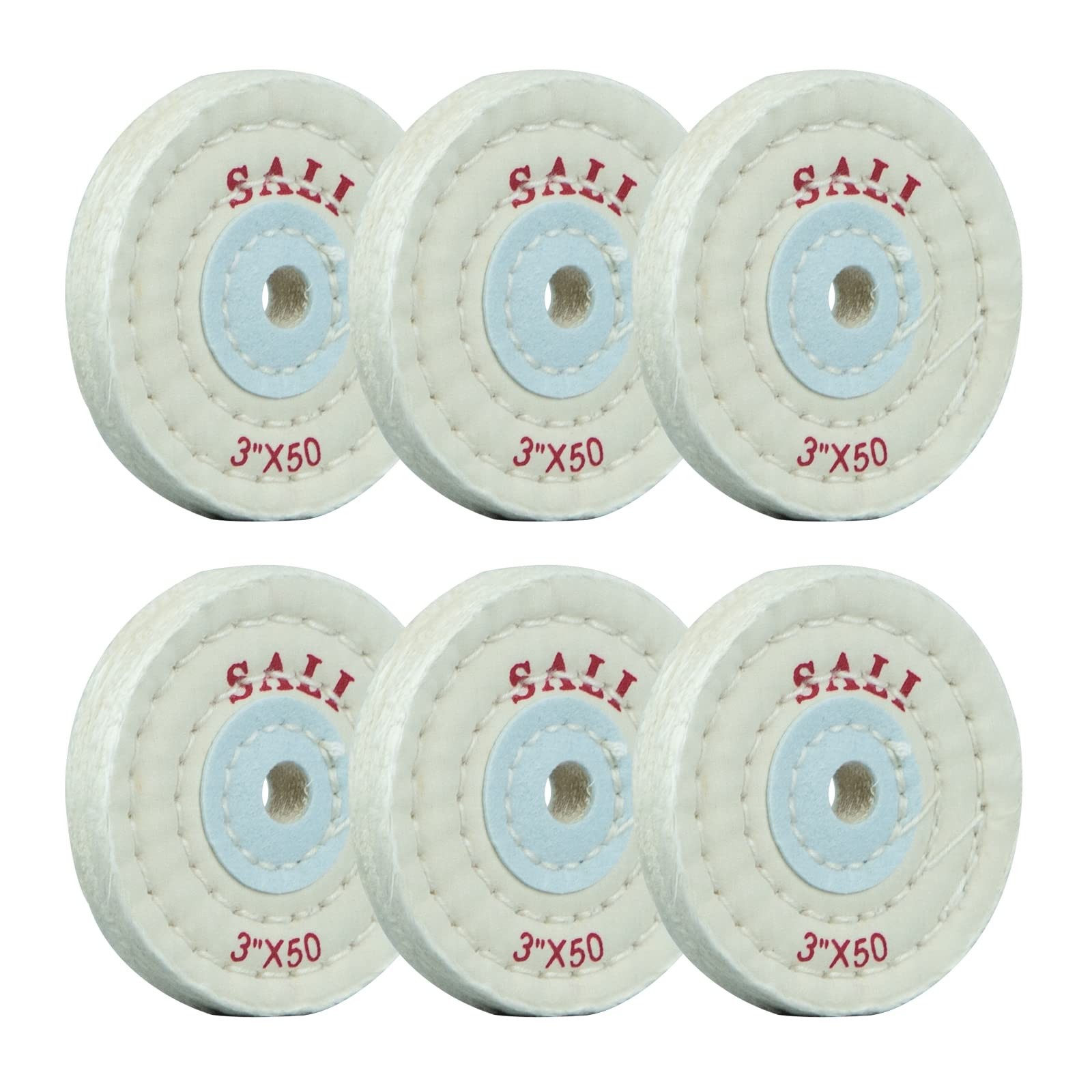 SALI 6 Pack Polishing Wheel for Bench Grinder Buffing Wheel 3 inch White Cott…