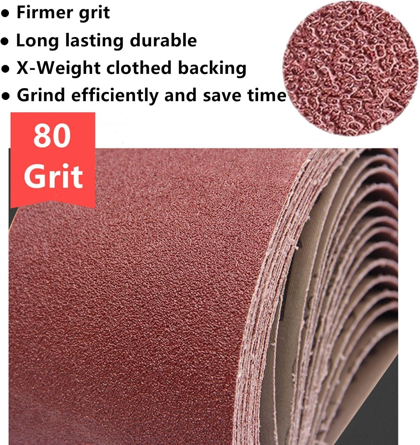 Durable 80 Grit Sanding Belts 4 x 36 Inch – 5 Pack for Polishing & Stripping