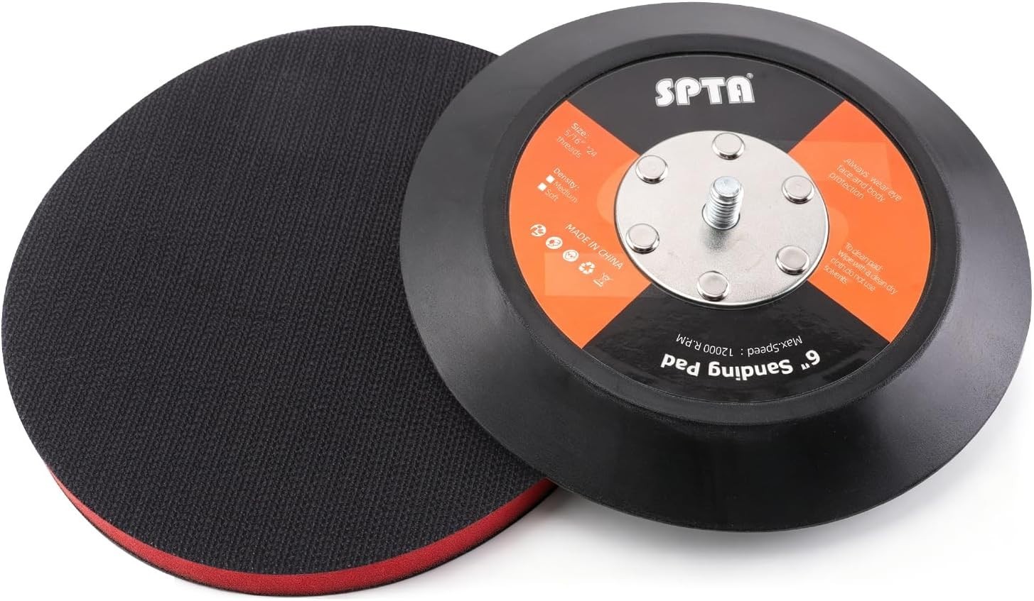 Efficient 6-Inch Backing Pad for DA Sanders with Quick Change Hook & Loop System