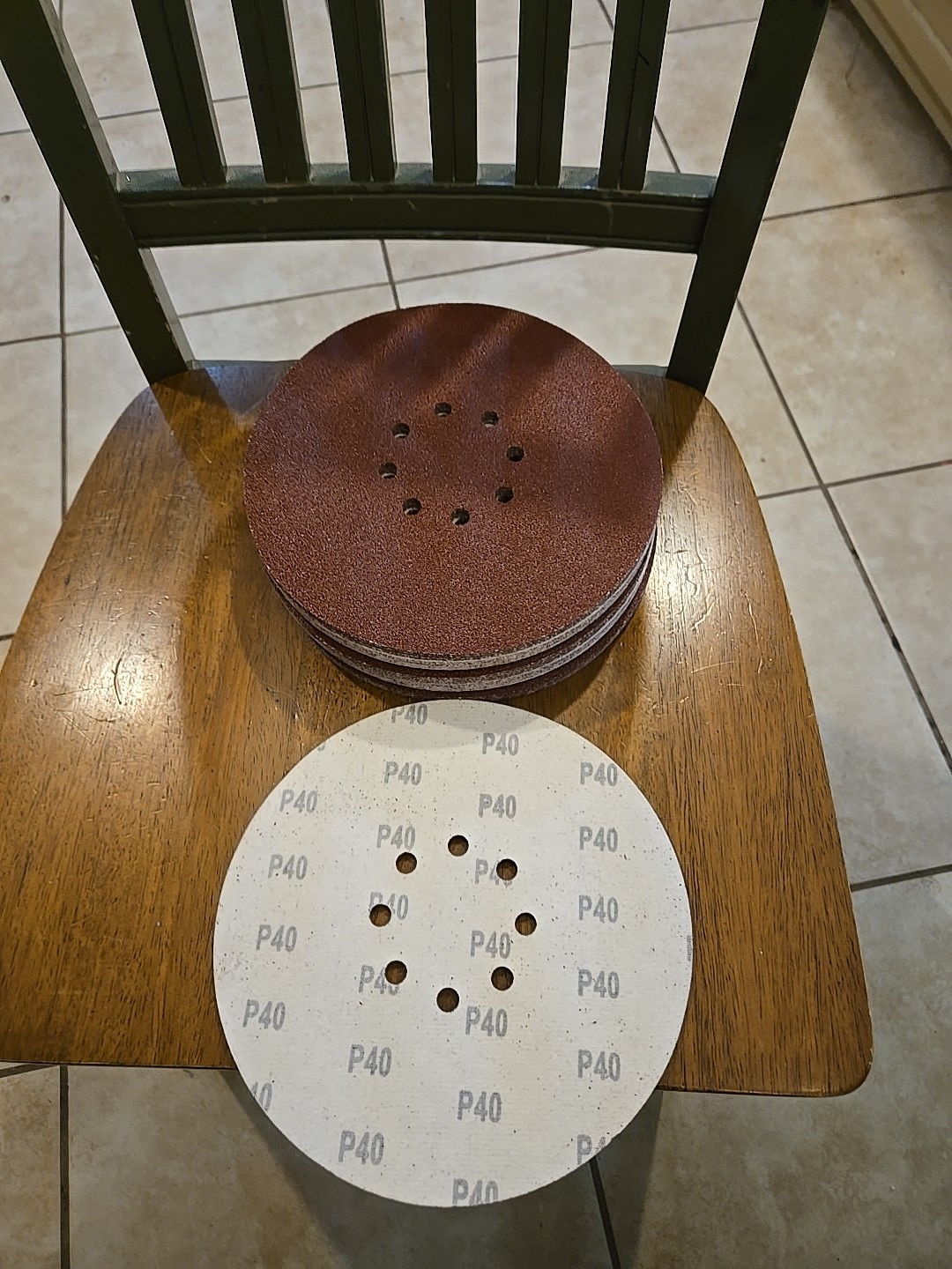 9″ 8-Hole Sanding Disc Drywall Sander Paper Hook Loop P40 40 Grit New
