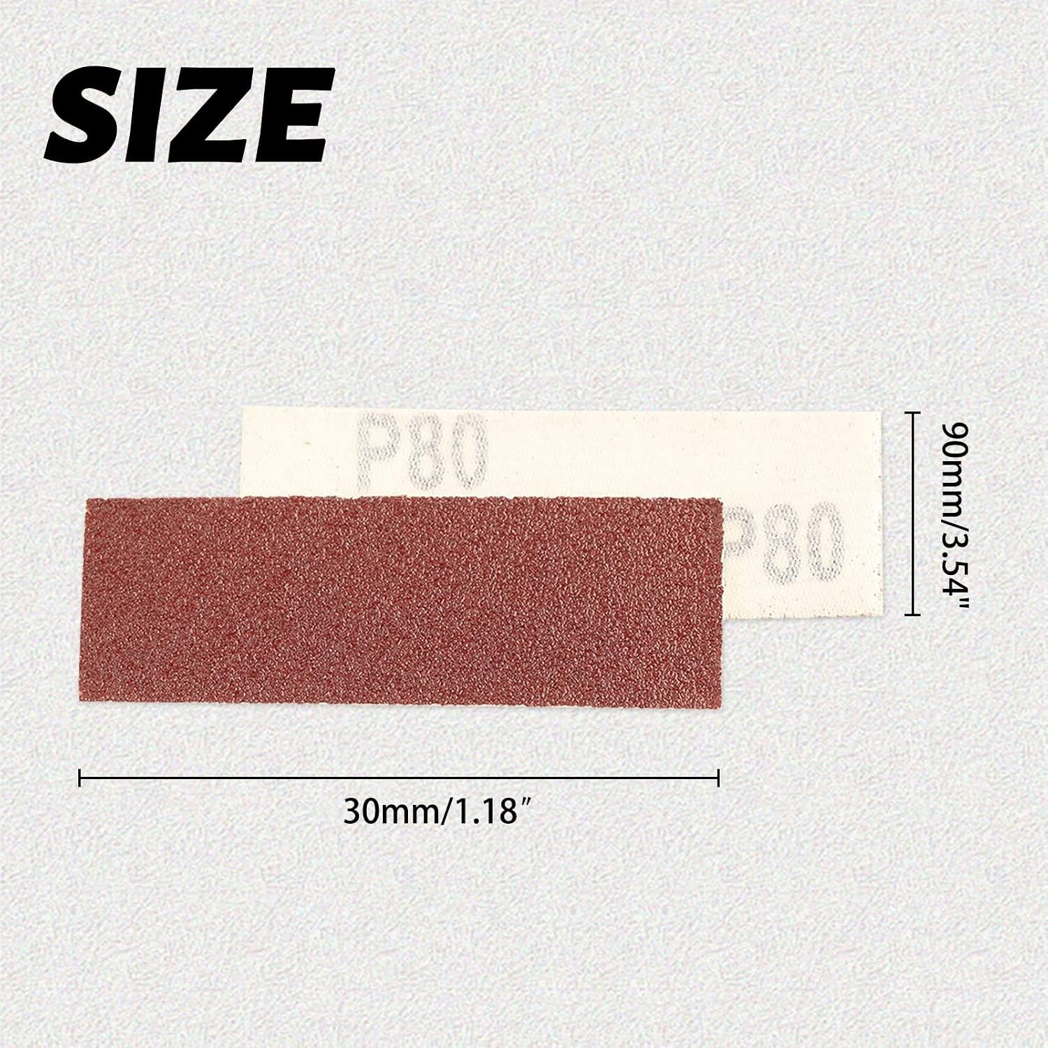 Versatile 100 PCS Sanding Refills – 3.5 x 1.2 Inch Grit 80 for Wood Finishing